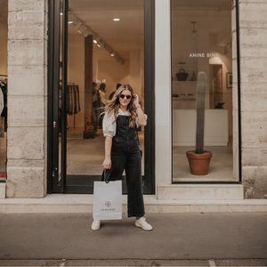 Mango Black Wide Leg Overalls M